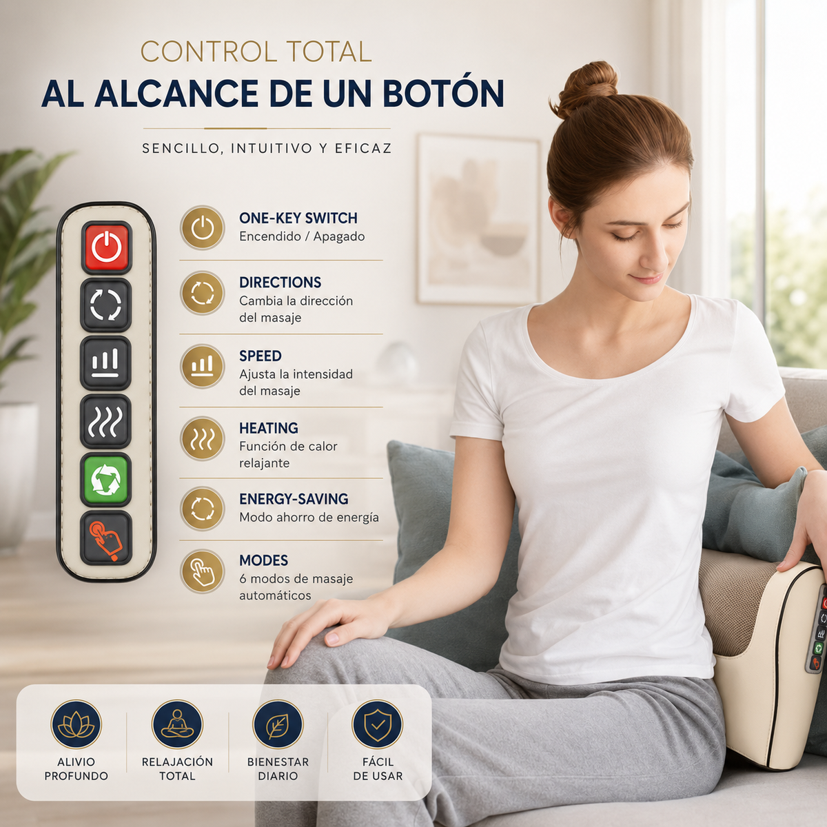 Almohada Masajeadora Eléctrica con Calor — Alivio Inmediato